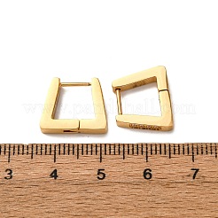 304ステンレススチール製キュービックジルコニア台形フープピアス  316ステンレス鋼  イオンプレーティング（ip）  18KGP本金メッキ  12.5x14.5x2.8mm&nbsp;EJEW-D331-06G