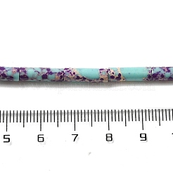 合成インペリアルジャスパー染めビーズ連売り  コラム  淡いターコイズ  12.5~13x3.5~4mm  穴：1.2mm  約29個/連  15.31''（38.9センチメートル）&nbsp;G-D077-B01-11