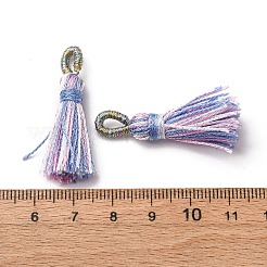 ポリエステルタッセルペンダント  ミックスカラー  36~36.5x6~7mm  穴：3x5mm&nbsp;FIND-D302-01