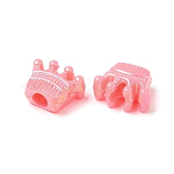 不透明なアクリルビーズ  ABカラー  クラウン  カラフル  11x13x6mm  穴：3.7mm  約1470個/500g&nbsp;OACR-A020-06
