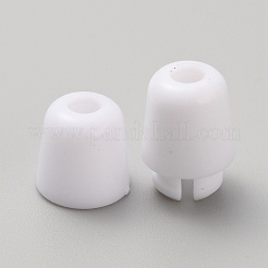 プラスチック離脱クラスプ  ゴムシリコーンの歯がひものネックレスのための  ホワイト  18.5x9mm  穴：3.5mm&nbsp;KY-WH0045-58A-02