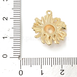 真鍮チャーム  ひまわりチャーム  ゴールドカラー  20x17.5x6mm  穴：1.4mm&nbsp;KK-I380-13G