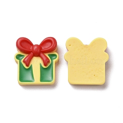 クリスマステーマ不透明樹脂カボション  DIYアクセサリー  ギフト用の箱  きいろ  20.5x19.5x7.5mm&nbsp;RESI-G029-A05