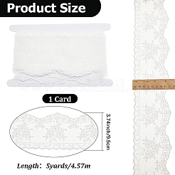 5ヤードのポリエステルフリンジレーストリム  バックパック用  服  厚紙ディスプレイカード1枚付き。  ホワイト  3-3/4インチ（95mm）&nbsp;OCOR-CY0003-95B