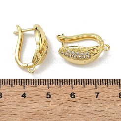 真鍮マイクロパヴェキュービックジルコニアピアスの金具  カドミウムフリー＆鉛フリー  ラックめっき  長持ちメッキ  ループでラッチバック  ゴールドカラー  23x14x10.5mm  穴：1.6mm  ピン：1mm&nbsp;KK-D226-03G