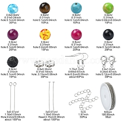 DIYの天然&合成混合宝石ネックレスダングルイヤリング作成キット  ジュエリーセット  8~8.5mm  穴：0.8~1mm&nbsp;DIY-YW0008-59