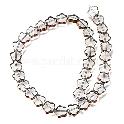 電気メッキ透明ガラスビーズ連売り  花  カラフル  11.5x12x4mm  穴：0.8mm  約35個/連  15.94''（40.5センチメートル）&nbsp;GL-CBA98F0-07A