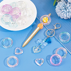 24個8スタイルメッキアクリルビーズ  混合図形  ミックスカラー  24~36.5x27~36.5x7~8mm  穴：2.2~3mm  3個/スタイル&nbsp;FIND-PH0022-04