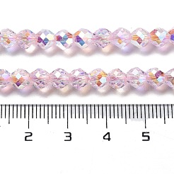 電気メッキガラスビーズセット  多面カット  双円錐形  ピンク  5.5~6x5mm  穴：1.2mm  約78~79個/連  15.35~15.55''（39~39.5センチメートル）&nbsp;GLAA-A014-02L