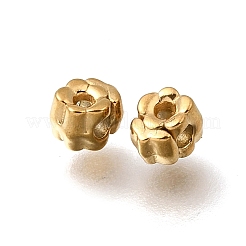 304ステンレススチールビーズ  イオンプレーティング（ip）  花  18KGP本金メッキ  5x4x3.5mm  穴：1.2mm&nbsp;STAS-L315-018G