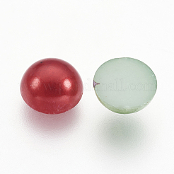 ABSプラスチックパール調カボション  半円  ミックスカラー  6x3mm&nbsp;SACR-S738-6mm-M