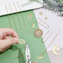 DIYイヤリング作成キット  304ステンレススチール製のイヤリング、ペンダント、丸カンを含む  ゴールドカラー  ペンダント：16個/箱&nbsp;STAS-DC0002-60