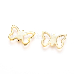 201 ステンレススチール製フィリグリージョイナーリンク  蝶  ゴールドカラー  7x10x0.8mm&nbsp;STAS-I123-02G