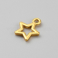 合金空枠ペンダント  UVレジンDIY用  エポキシ樹脂  プレスジュエリー  ゴールドカラー  スター  12.5x10x1.5mm  穴：1.6mm&nbsp;FIND-WH0152-473C-G