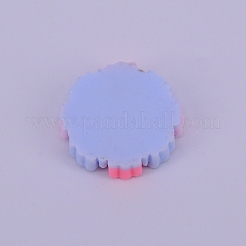 不透明なつや消し樹脂カボション  花  カラフル  17.5x4.5mm&nbsp;RESI-WH0009-23