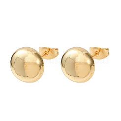 女性のための真鍮のスタッドピアス  ラウンド  18KGP本金メッキ  11.5mm&nbsp;KK-CBACC01-08G