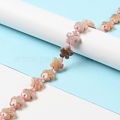 ナチュラル ピンク オーシャン ジャスパー/オーシャン アゲート ビーズ 連売り  5  - 花びらの花  14~15x14~15x6~7mm  穴：1.2mm  約27個/連  16.14''（41~44.5センチメートル）&nbsp;G-D475-02F
