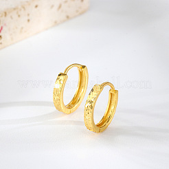 925スターリングシルバーフープピアス  ゴールドカラー  12.8x2.1mm&nbsp;FS-WGEE012-01