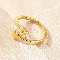 女性用真鍮カフリング  文字L  文字h  内径：15.6mm&nbsp;RJEW-U044-X