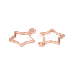 304ステンレススチールチャーム  スター  ローズゴールド  12.8x11x1mm  穴：1mm&nbsp;STAS-P227-21RG