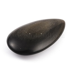 天然な金色の光沢のオブシディアンのビーズ  ティアドロップ  31.4~51x20.7~33.2x11.7~17.8mm&nbsp;G-B002-03