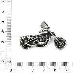 304ステンレスペンダント  バイクの魅力  アンティークシルバー  43.5x22x14.5mm  穴：8.5x4mm&nbsp;STAS-Z097-19AS