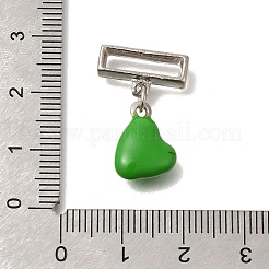 合金エナメルチャーム  プラチナ  ハートチャーム  ミックスカラー  22.9mm  穴：12.5x2.5mm&nbsp;FIND-C065-09P