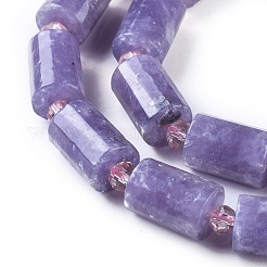 天然レピドライト/パープルマイカストーンビーズ連売り  コラム  11.8~12x7.5~8mm  穴：0.8mm  約26個/連  15.5インチ（39.6cm）&nbsp;G-F653-21