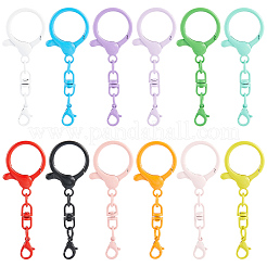 48個 12色スプレー塗装鉄製回転留め具  亜鉛合金カニカン付き  ミックスカラー  69mm  4pocs / color&nbsp;FIND-SC0022-75