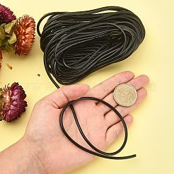 牛革レザーコード  革のアクセサリーコード  ジュエリーDIY製版材料  ラウンド  ブラック  3mm  約10.93ヤード（10m）/バンドル  1束/袋&nbsp;WL-CJ0001-01