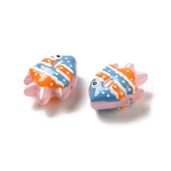 手作りランプワークビーズ  魚  ライトスカイブルー  17.5~18x22.5~23x10~10.5mm  穴：1~1.2mm&nbsp;LAMP-G162-02C