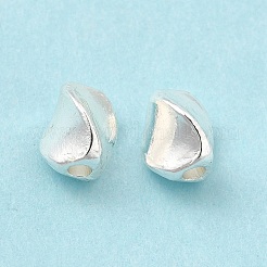 長持ちメッキ合金ビーズ  カドミウムフリー＆ニッケルフリー＆鉛フリー  ツイスト  銀  5.5x4.5x4.5mm  穴：1.2mm&nbsp;FIND-C020-10S