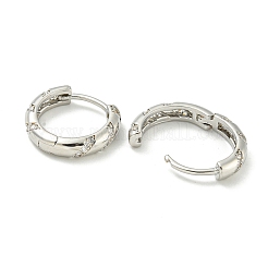 真鍮製フープピアス  クリアキュービックジルコニア  プラチナ  3.5x16mm&nbsp;EJEW-C112-01P