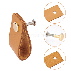 長方形の革の引き出しハンドル  鉄ネジ付き  ペルー  20x100x2mm&nbsp;AJEW-WH0251-71A