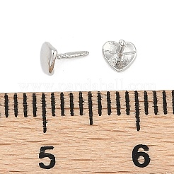 ハート真鍮ヘッドピン  おばけ魔女のバロックパール作りに  プラチナ  5mm  ヘッド：3.5x4mm&nbsp;LS-KK-U051-02P-01