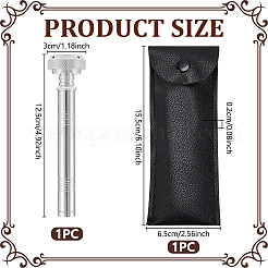 真鍮製クリスチャンポケット聖水スプリンクラー（PUレザーケース付き）  プラチナ  125x30mm&nbsp;FIND-WH0366-382P