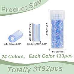 120g 24種類の丸穴ガラスラッパビーズ  ミックスカラー  2~5x1.5~2mm  穴：0.8mm  約133個/5g  5g /スタイル&nbsp;SEED-HY0001-22