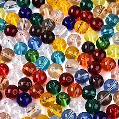 FGB透明ガラスシードビーズ  ラウンド  丸い穴  ミックスカラー  8~8.5mm  穴：1.4~1.6mm  約690個/ポンド&nbsp;SEED-N013-01C-01
