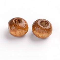 染色天然木ビーズ  ラウンド  子供の日のプレゼント作りのための素晴らしい  無鉛の  コーヒー  サイズ：直径約6~7mm  穴：1.5mm&nbsp;X-TB092Y-11