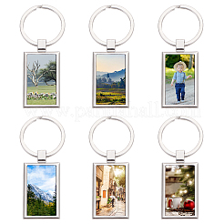 合金ブランクキーホルダー  鉄パーツ  熱伝達ブランク材料用  長方形  プラチナ  77mm  矩形：49.5x27x4mm&nbsp;KEYC-PH0001-24