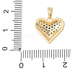 真鍮製ラインストーンペンダント  ハートチャーム  ゴールドカラー  14x14x2.5mm  穴：4x2.6mm&nbsp;RB-CBA2C2D-03G