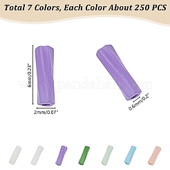 70g 7色不透明ガラスツイストビューグルビーズ  ミックスカラー  6x2mm  穴：0.6mm  10 G /カラー&nbsp;GLAA-PH0003-70