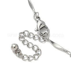 304ステンレス鋼ツイストバーチェーンブレスレット作り  ステンレス鋼色  長さ6-1/2インチ(16.5cm)+45mmエクステンダー&nbsp;AJEW-JB01352