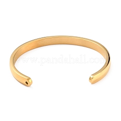 イオンプレーティング（IP）304ステンレススチールカフバングル  ゴールドカラー  内径：1-3/4 ~2-3/8インチ（4.3~6cm）&nbsp;STAS-C023-03G