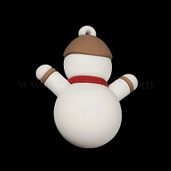PVCプラスチッククリスマススタイルの大きなペンダント  雪だるま  52x41.5x24mm  穴：2.8mm&nbsp;PVC-O001-02F