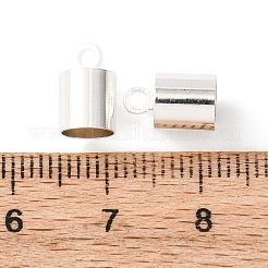 真鍮製コードエンドパーツ  銀色のメッキ  10x6mm  穴：1.2mm  5.5mm内径&nbsp;EC041-S