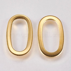 304ステンレススチールリンクリング  オーバル  ゴールドカラー  20x12x1mm  穴：7x15.5mm&nbsp;X-STAS-G173-15G