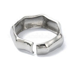 女性用304ステンレススチールカフリング  ステンレス鋼色  調整可能  6.5mm&nbsp;RJEW-M019-32P