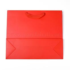 クラフト紙袋  ハンドル付き  ギフトバッグ  ショッピングバッグ  長方形  レッド  28x32x11.5cm&nbsp;AJEW-F005-04-C