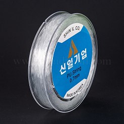 韓国のラウンドクリスタル弾性ストレッチスレッド  ブレスレット用ジェムストーンジュエリービーズクラフト作り  透明  0.7mm  約59.05~60.14ヤード（54~55m）/ロール&nbsp;EW-I003-A04-01